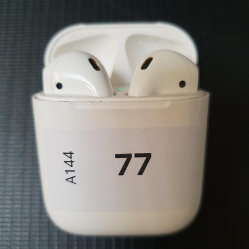 77 - PAIR OF APPLE AIRPODS 2ND GENERATION
in Lightning charging case