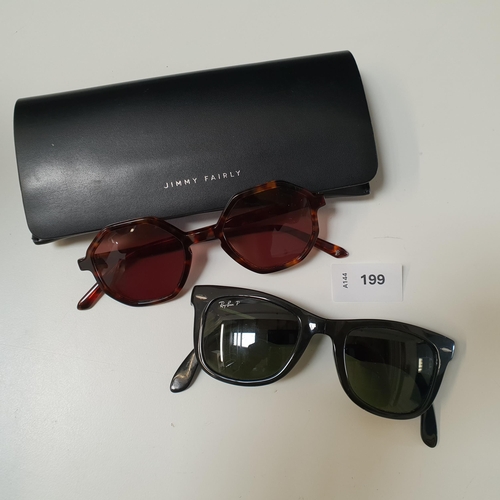 TWO PAIRS OF DESIGBNER SUNGLASSES
comprising a pair of folding Ray-Bans and a pair of Jimmy Fairley sunglasses in case
