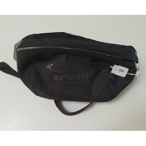 BURBERRY SONNY BELT BAG
with raised Burberry lettering to front and with Equestrian Knight Design