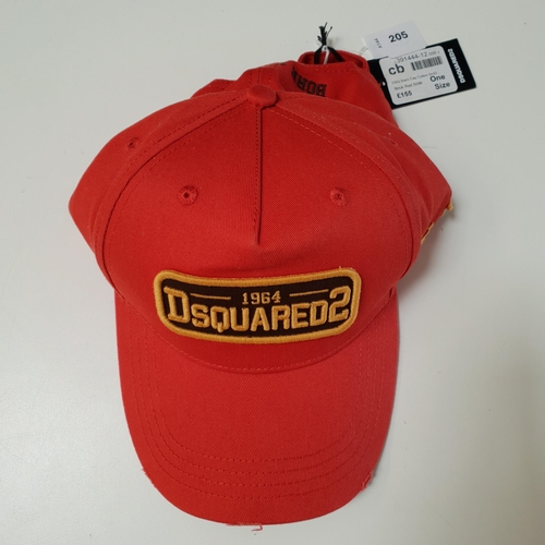 NEW DSQUARED2 CAP
in orange, with tag stating price as £155