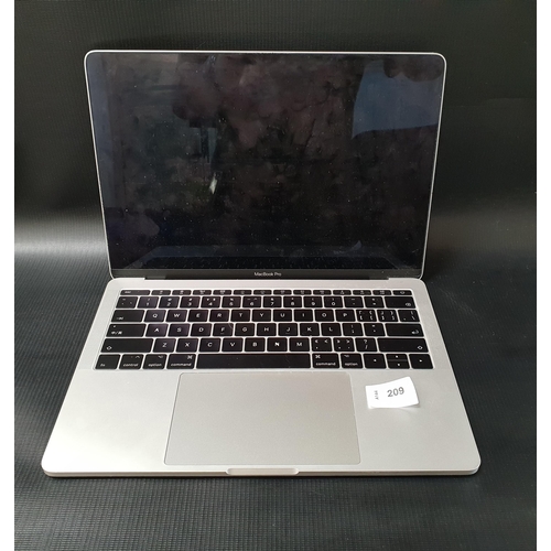 209 - APPLE MACBOOK PRO
model A1708; serial number FVFX1AU7HV2D; Wiped; potentially Apple account locked
N... 