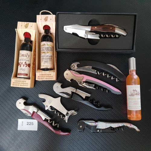 TEN VARIOUS CORKSCREWS AND WAITER'S FRIENDS 
one by Artamis in box
Note: You must be over the age of 18 to bid on this lot.