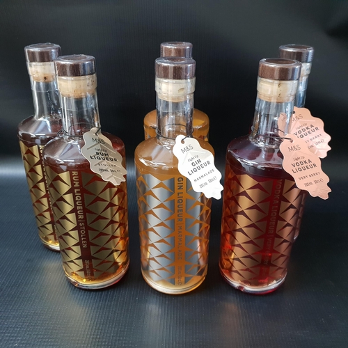 SIX BOTTLES OF M&S FLAVOURED LIQUEURS
comprising 2x Stollen Rum Liqueur (50cl and 20%); 2x Marmalade Gin Liqueur (50cl and 20%); and 2x Very Berry Vodka Liqueur (50cl and 20%)
Note: You must be over 18 Years of Age to bid on this lot.