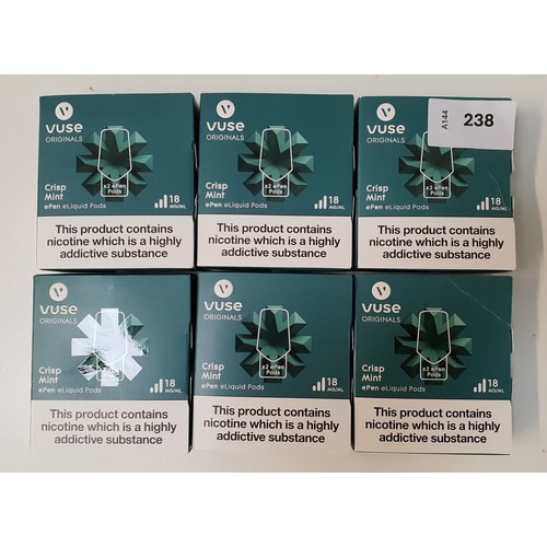 SIX BOXES OF VUSE ORIGINALS CRISP MINT EPEN ELIQUID PODS
each box contains two pods
Note: You must be over 18 Years of Age to bid on this lot.