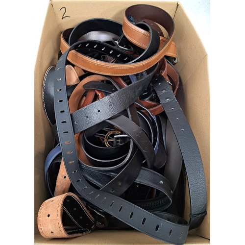 2 - ONE BOX OF LADIES AND GENTS BELTS