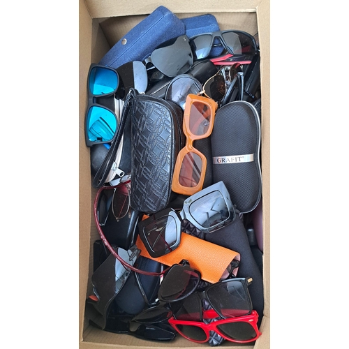 24 - ONE BOX OF BRANDED AND UNBRANDED SUNGLASSES
note some may have prescription lenses