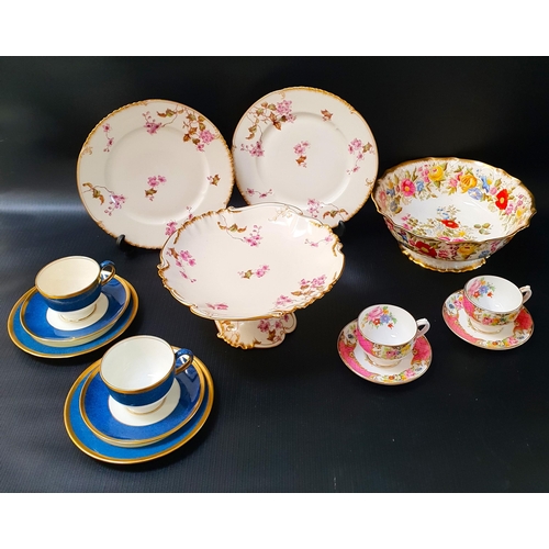 182 - SET OF SIX CHARLES FIELD HAVILAND LIMOGES DESSERT PLATES
decorated with a cream ground, flowers and ... 