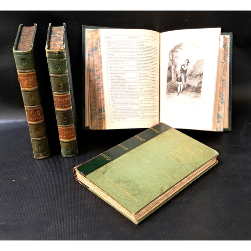 314 - SHAKSPERES WORKS
volume I, II and III, cloth bound with leather spines, by William Shakespeare, toge... 