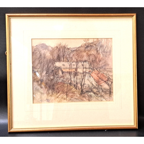 417 - WILLIAM TIMMINS
Farmyard, watercolour, signed with label to verso, 22cm x 27.5cm