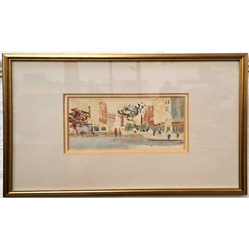 418 - I. LESLEY MAIN
Sauchiehall Street, Glasgow, watercolour, signed and dated 1981, 11.7cm x 21cm