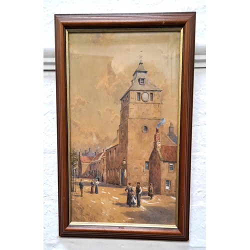 421 - DAVID SMALL
Airth, Old town hall, watercolour, signed and dated 1896 with label to verso, 32.8cm x 2... 