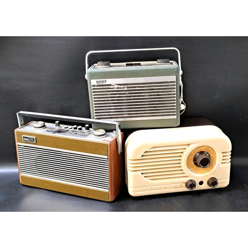 327 - THREE VINTAGE RADIOS
comprising a Ferguson model 203 bakelite cased example, a Roberts R606-MB, and ... 