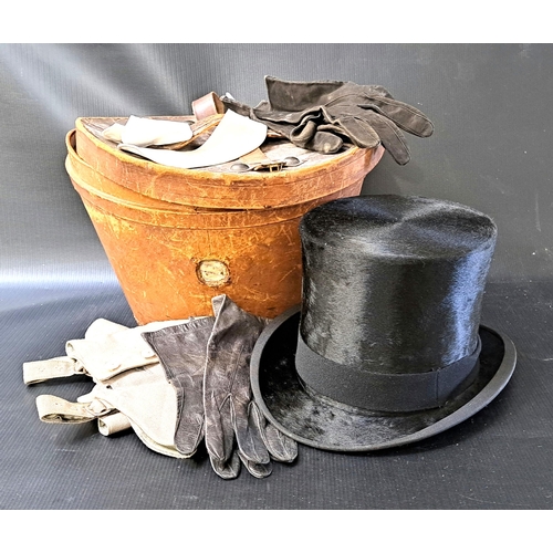 335 - VINTAGE BLACK 'LUXURA' TOP HAT 
by J & Shannon, 11 West Blackhall Street (& 42 Hamilton St. Greenock... 