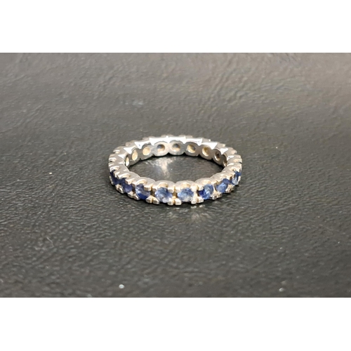 105 - SAPPHIRE ETERNITY RING
in nine carat white gold, ring size M-N and approximately 3.4 grams