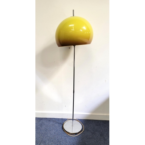 495 - SHEERLITE RETRO FLOOR LAMP
with a circular chrome base and column, and an acrylic green dome shade, ... 