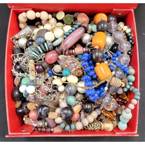 78 - LARGE SELECTION OF COSTUME JEWELLERY
including bead necklaces, pendants, bracelets, etc., 1 box