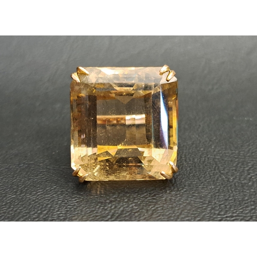 80 - VERY LARGE CITRINE DRESS RING
the rectangular citrine measuring approximately 21.9mm x 20.7mm x 14.8... 