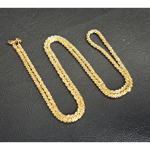 93 - NINE CARAT GOLD FANCY LINK NECKCHAIN
51cm long and approximately 3.2 grams