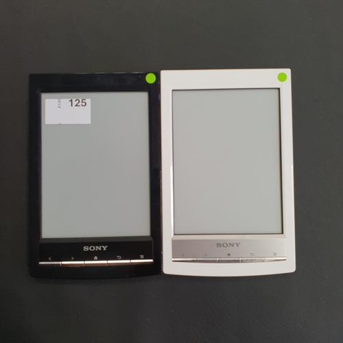 125 - TWO SONY DIGITAL E-READERS
both model PRS-T1, serial numbers 0800461001BA9E01 and 0800461001B9AEA6 (... 