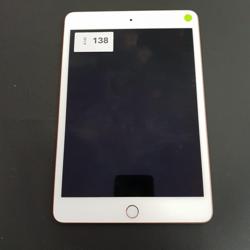 138 - APPLE IPAD MINI 5th GENERATION - A2133 - WIFI
serial number DMPCH15TLM95, NOT Apple Account Locked.
... 