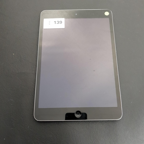 139 - APPLE IPAD MINI 2 - A1489 - WIFI 
serial number F9FQFKM8FCM5. Apple account locked. 
Note: It is the... 