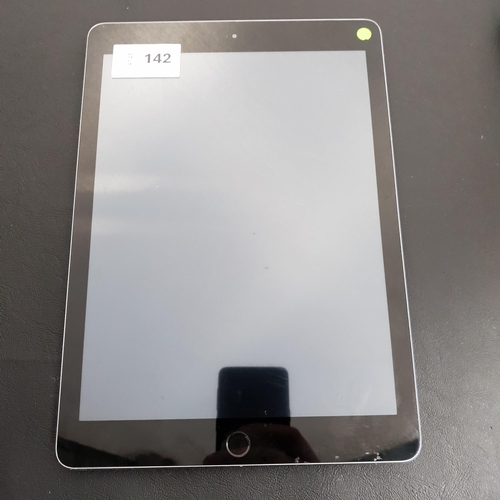 142 - APPLE IPAD 6TH GENERATION - A1893 - WIFI 
serial number DMQXCTZEJF8J. Apple account locked. 
Note: I... 