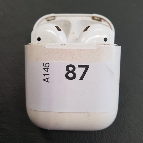 87 - PAIR OF APPLE AIRPODS 2ND GENERATION
in Lightning charging case
Note: The case is very dirty