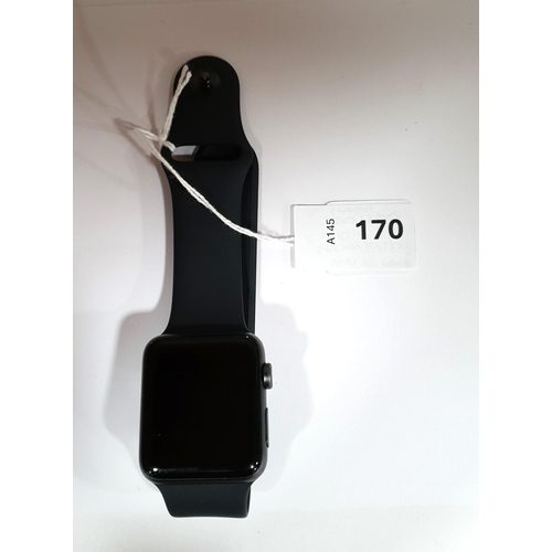 170 - APPLE WATCH SERIES 3
42mm case; model A1859; S/N FHLXM354J5X4; Apple Account Locked
Note: It is the ... 