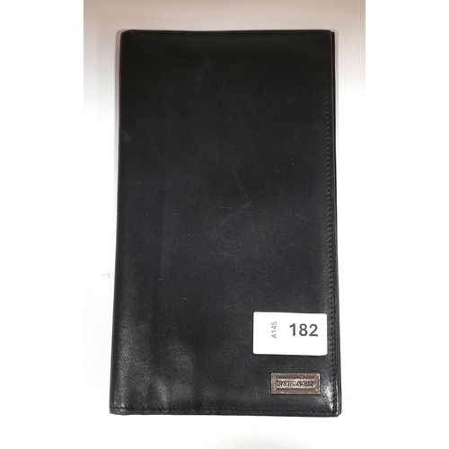 182 - HARDY AMIES BLACK LEATHER TRAVEL WALLET