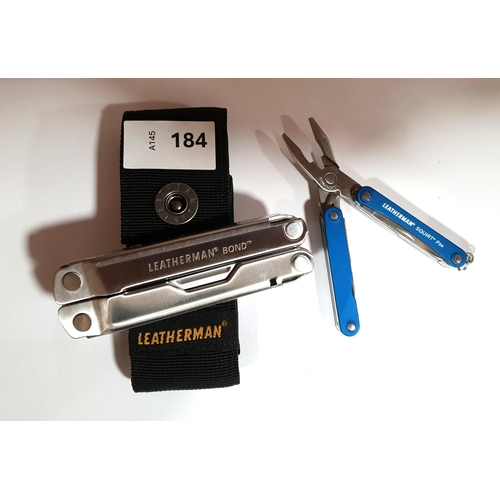 184 - TWO LEATHERMAN MULTI-TOOLS
comprising a Bond in case and a Squirt (2)
Note: You must be over the age... 