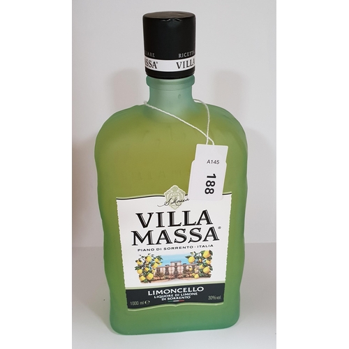 188 - ONE BOTTLE OF VILLA MASSA LIMONCELLO 
(30% and 1000ml)
Note: You must be over the age of 18 to bid o... 