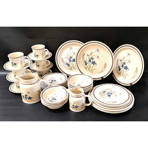 218 - ROYAL DOULTON HILL TOP PATTERN DINNER AND COFFEE WARES
pattern L.S.1025, comprising eight cups, sauc... 