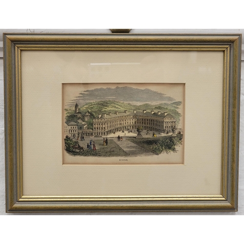 395 - BRITISH SCHOOL
Buxton, Derbyshire, coloured engraving, label to verso, 9.5cm x 14.5cm