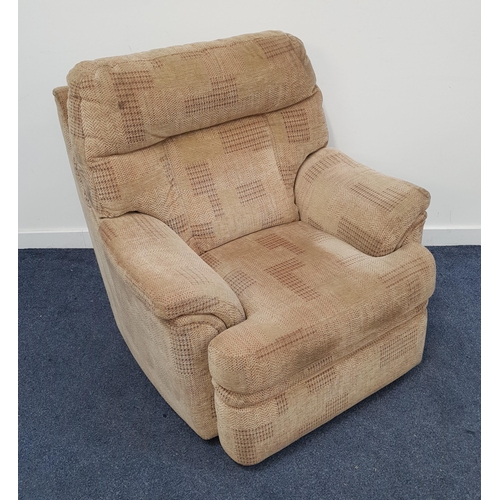 476 - 1990s TWEED EFFECT ARMCHAIR
with shaped padded arms