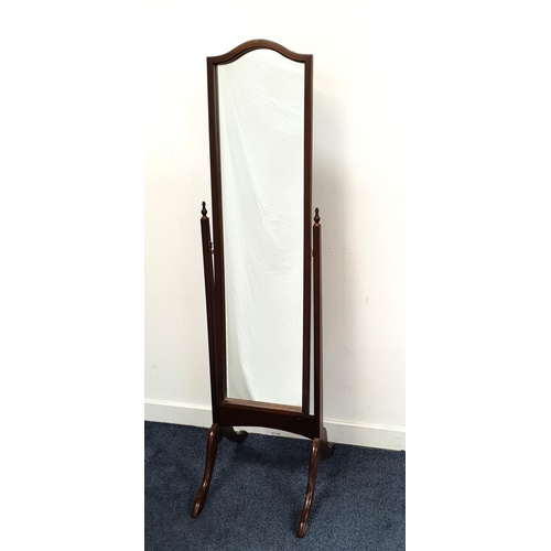 541 - MAHOGANY CHEVAL MIRROR
154.5cm high x 40cm wide