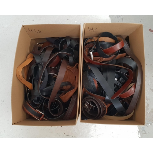 41 - TWO BOXES OF LADIES AND GENTS BELTS