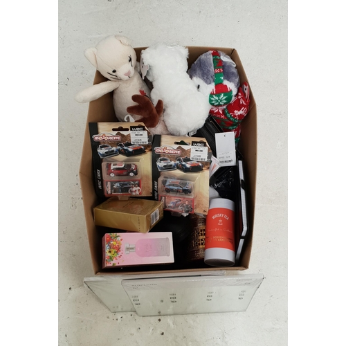 45 - ONE BOX OF NEW ITEMS
including soft toys (including Jelly Cat), ladies ankle boots (black size 6), O... 