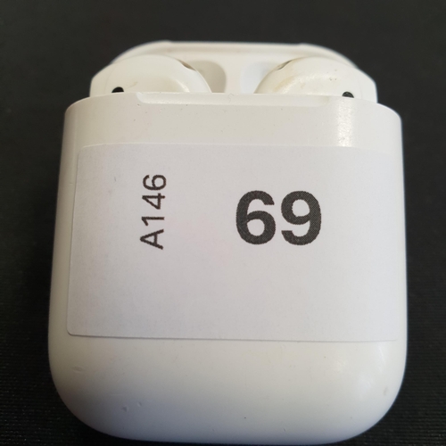 69 - PAIR OF APPLE AIRPODS 2ND GENERATION
in Lightning charging case