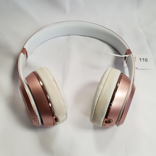 116 - BEATS SOLO3 ON-EAR WIRELESS HEADPHONES
Note: Wear and staining to earpads