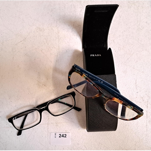 242 - TWO PAIRS OF DESIGNER GLASSES 
comprising Prada and Emporio Armani