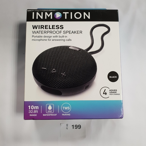 199 - INMOTION WIRELESS WATERPROOF SPEAKER
new in box