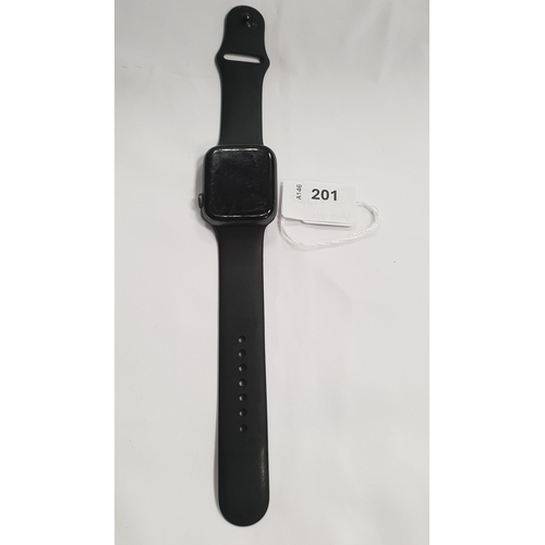 201 - APPLE WATCH SERIES 4
44mm case; model A1978; S/N FH7Z26WMKDH0; Apple Account Locked; Screen is scrat... 