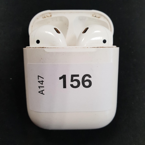 156 - PAIR OF APPLE AIRPODS 
in Lightning charging case
Note: earbud model numbers not visible as too worn... 