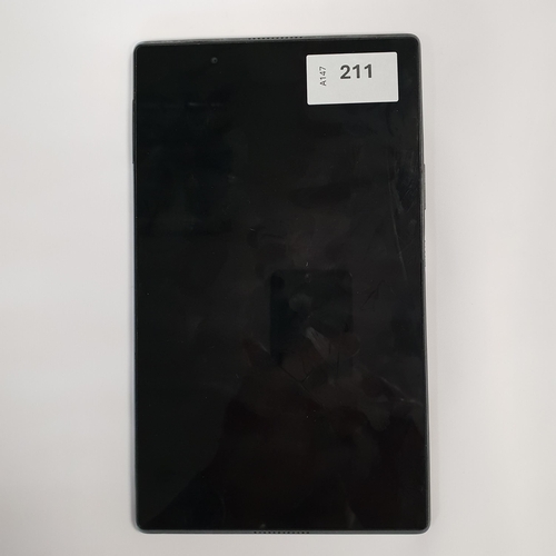 211 - LENOVO TABLET
model TB-8504F; NOT Google account locked.
Note: It is the buyer's responsibility to m... 