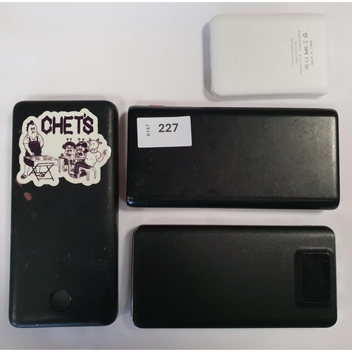 227 - SELECTION OF FOUR POWERBANKS
including Silver Crest (4)