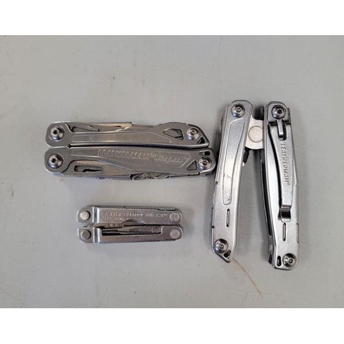 116 - THREE LEATHERMAN MULTI-TOOLS
comprising a Micra (personalised Erica May Rose), and 2x Wingman (one i... 