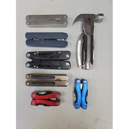 121 - SEVEN MULTI-TOOLS
of various sizes and designs, including Rolson, 
Note: You must be over the age of... 