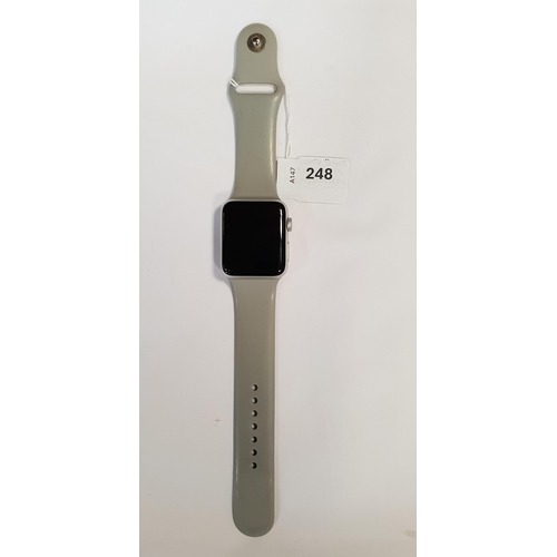 248 - APPLE WATCH SERIES 3
42mm case; model A1859; S/N GJ9X71U2J5X3; NOT Apple Account Locked
Note: It is ... 