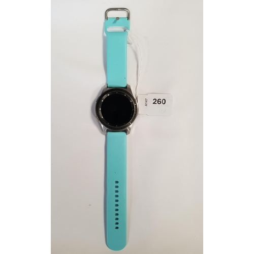 260 - SAMSUNG GALAXY WATCH 
model SM-R800, serial number R5AKC0F8D0K, wiped
Note: It is the buyer's respon... 