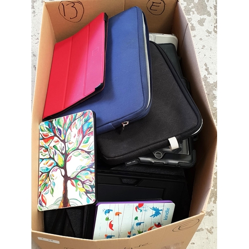 13 - ONE BOX OF PROTECTIVE CASES
including tablet, kindle, phone and ipad